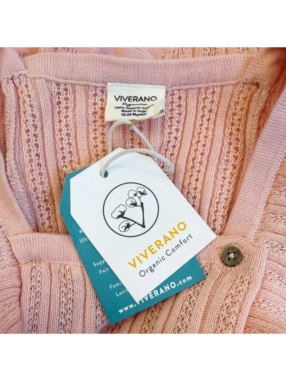 Viverano Organic Cotton Pink Knit Bundle 12–24M NWT Boutique Baby Girl